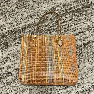 Orange Straw Handbag